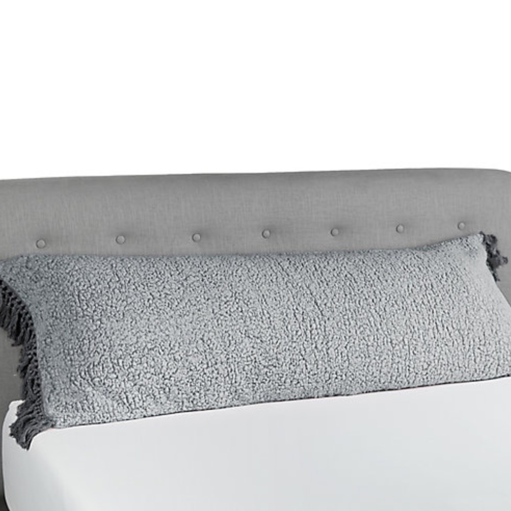 NWT Wild Sage Liana Sherpa Body Pillow Cover With Tassel Trim Zippered In Gray